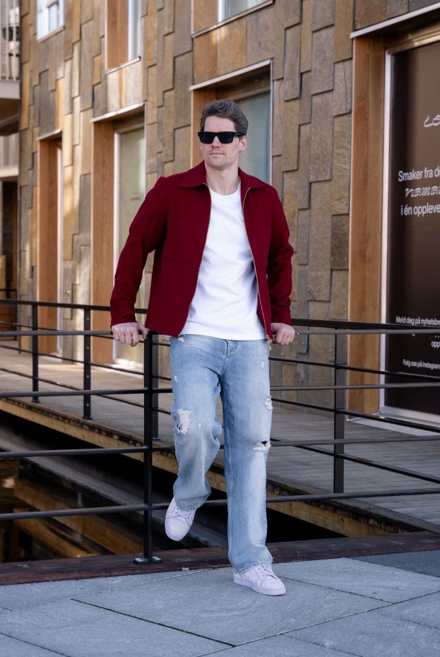 Overshirt Zipper Maroon