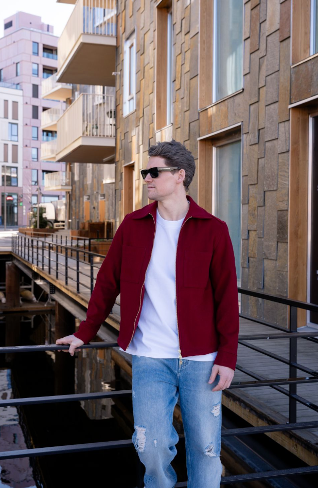 Overshirt Zipper Maroon